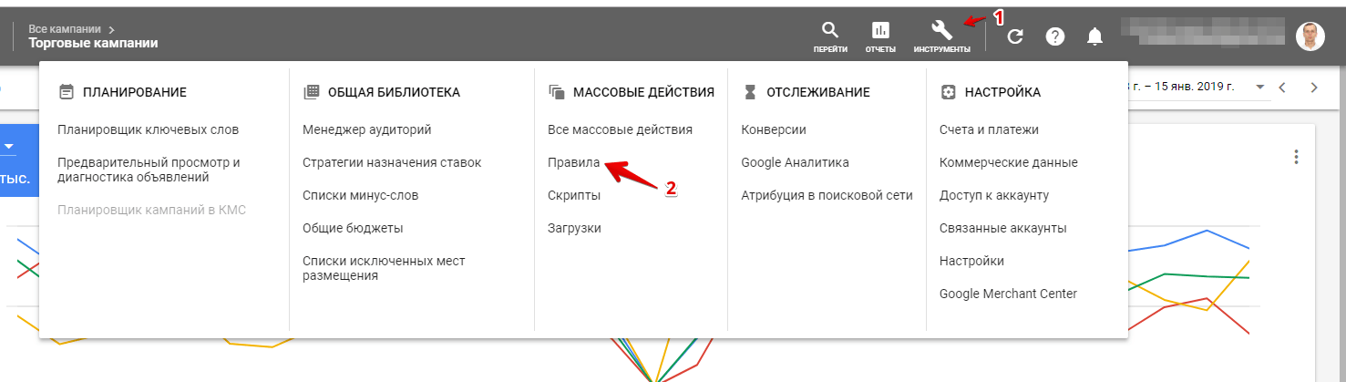 Создание правила для аудитории Google Ads. Способ 1